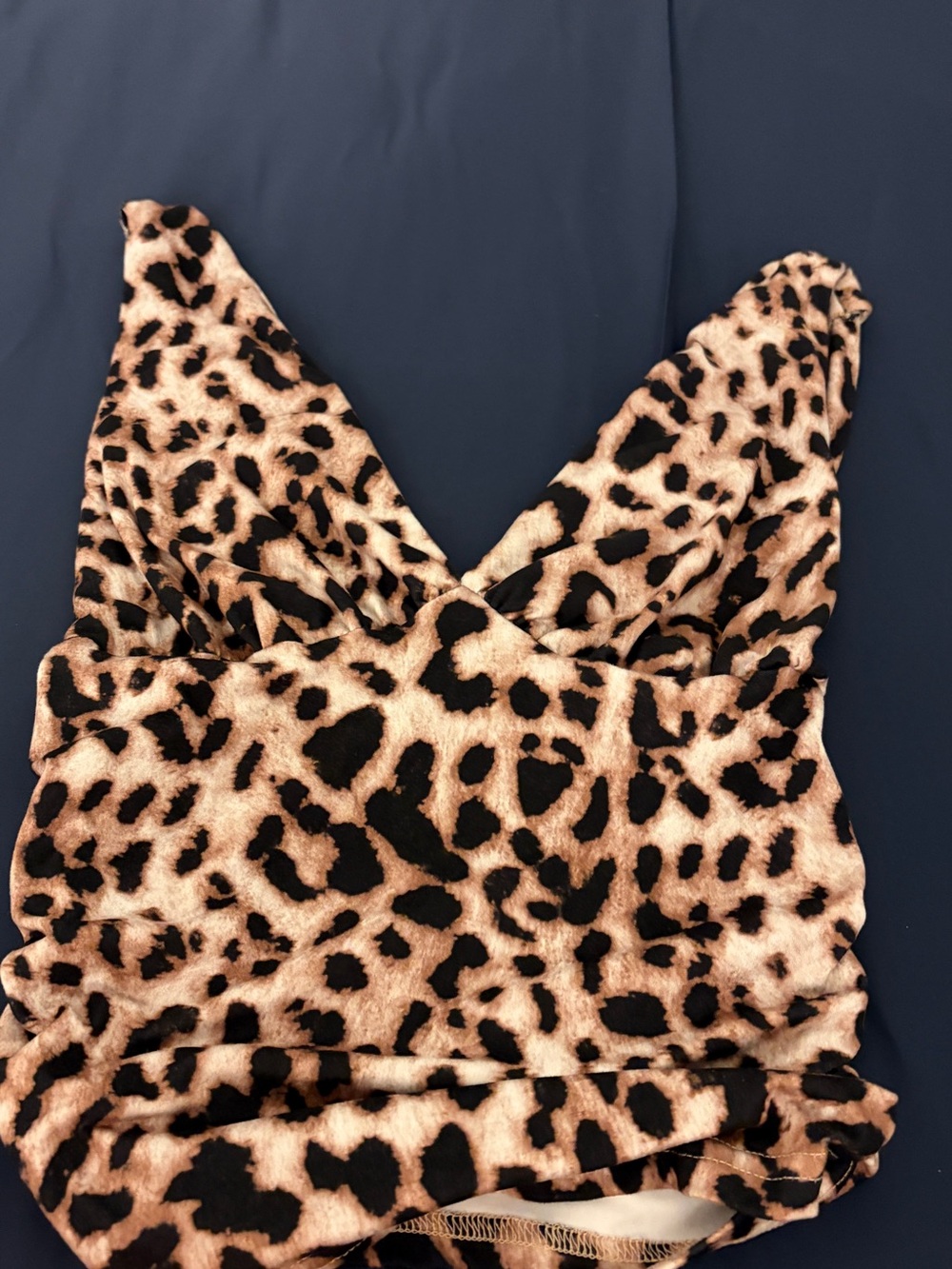 Leopard Print V-Neck Tank Top - Black & Tan